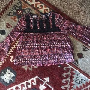 Navy blue and pink blouse